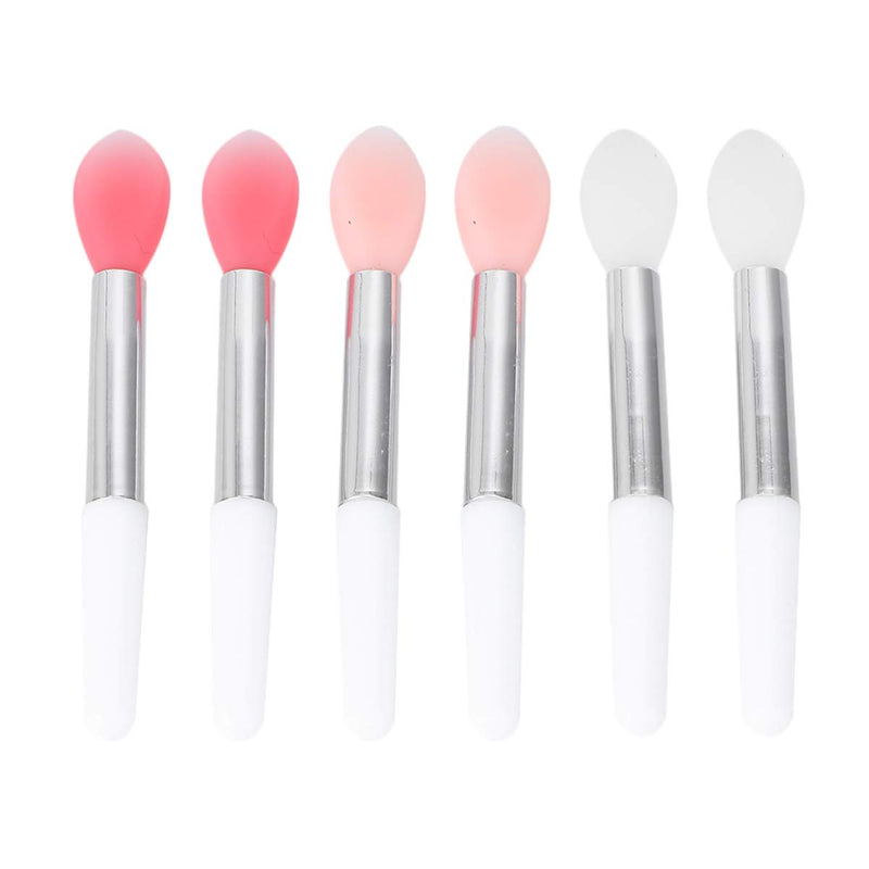 FRCOLOR Silicone Lip Brush,6 Pieces Reusable Single Head Lipstick Applicator Brushes Mini Silicone Lip Balm Brush Lip Balm Oil Applicator Professional Makeup Brush Tool (Pink,White) - NewNest Australia