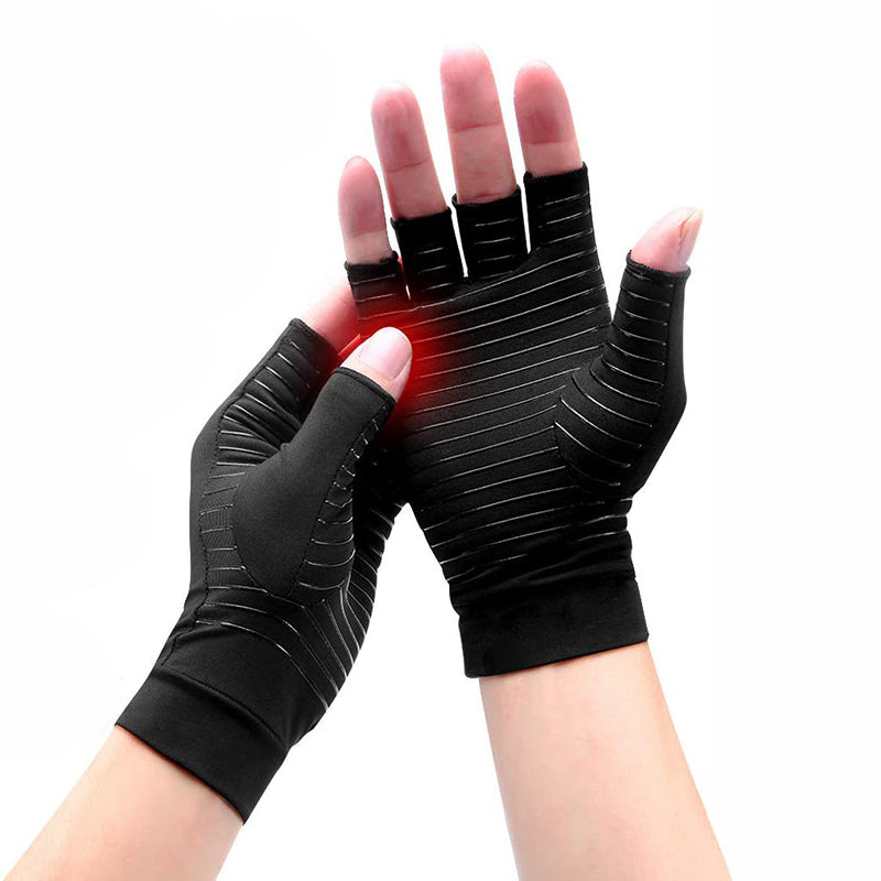 HOTCAKES Copper Compression Gloves Therapy - Copper Infused Arthritis Gloves For Women And Men Offers Hand Support For Carpal Tunnel, Raynauds and Provide Arthritis Pain Relief For Hand[1 Pair ] M Fingerless - NewNest Australia