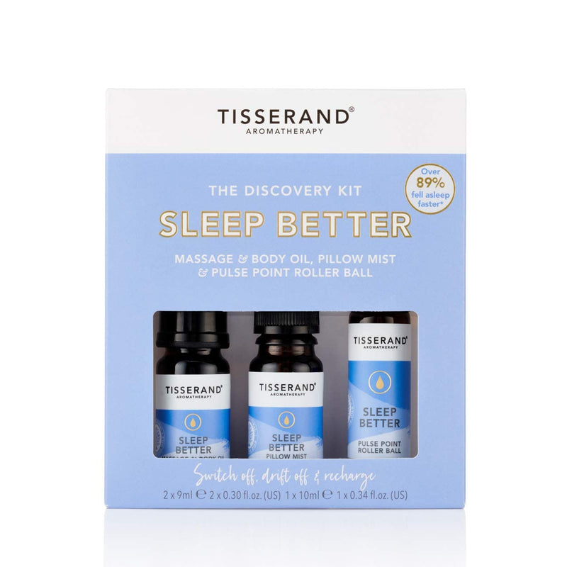 Tisserand Aromatherapy | Sleep Better Discovery Kit | Lavender Sleep Set With Jasmine & Sandalwood | 100% Pure Essential Oils For Sleep - Rollerball, Body Oil & Pillow Mist | 2 x 9ml, 1 x 10ml - NewNest Australia