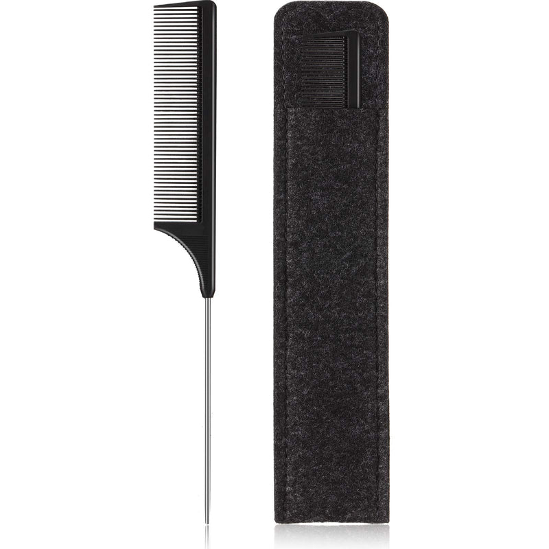 Hair Comb Sectioning Comb Pin Tail Comb Rat Tail Hair Comb with Felt Sleeve Metal Tail End Combs Parting Comb Anti Static Heat Resistant Styling Comb for Women Various Hair Types (No Crevice) No Gap - NewNest Australia