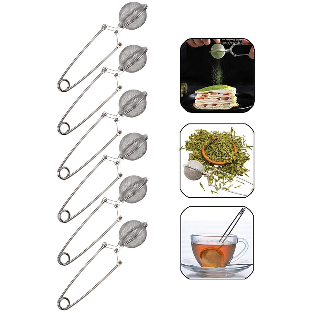 Tea Filters Tea Tongs Tea Infuser Tea Strainer for Loose Tea Stainless Steel Tea Strainer Tea Tongs Tea Strainer Filter Loose Leaf Tea Fine Mesh Sieve for Loose Leaf Tea and Mulling Spices (6 Pieces) - NewNest Australia