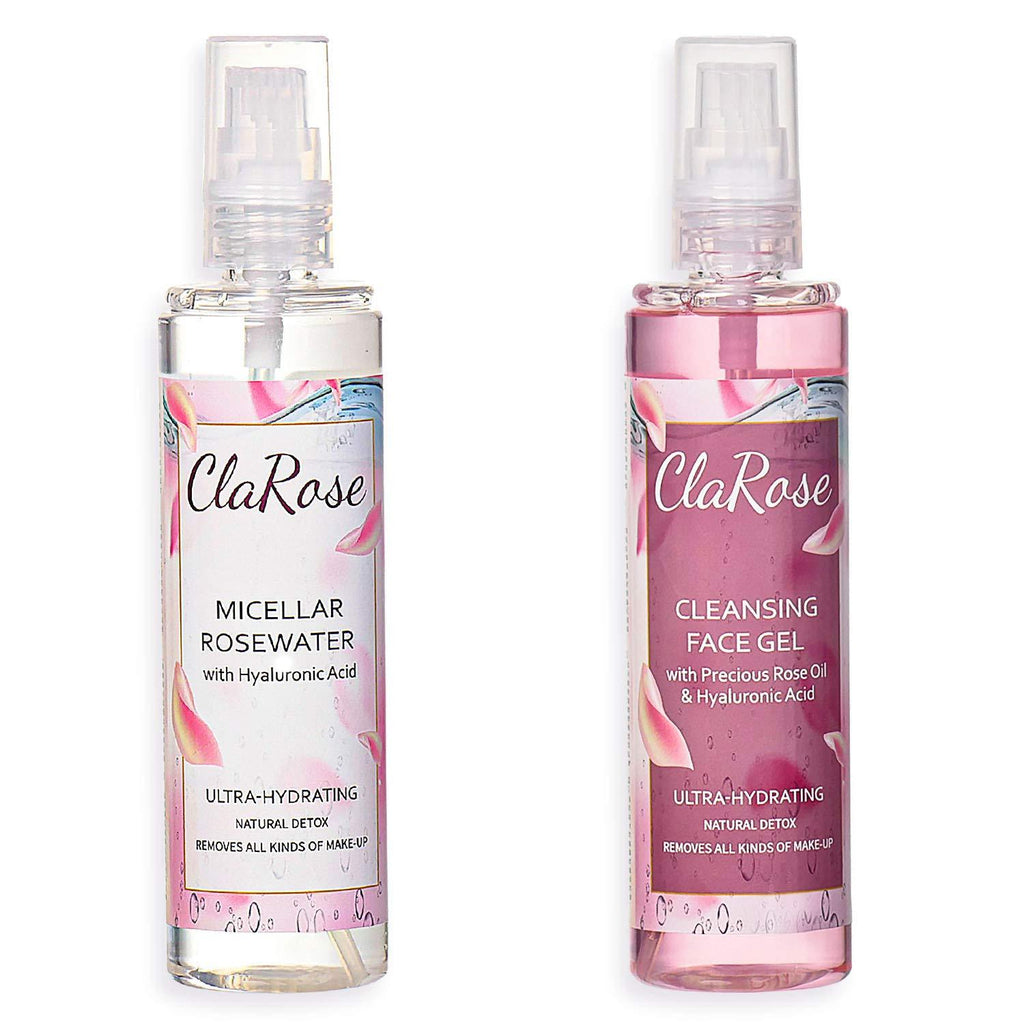 ClaRose 100% Vegan Micellar Water 150ml with Hyaluronic Acid and Deep Cleaning Face Gel 150ml - NewNest Australia