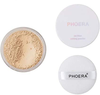 ABRUS - PHOERA Translucent Makeup Setting Matte Face Powder + Setting Powder Puff, Long Lasting Translucent Setting Powder Lightweight Foundation Make Up Fixer (101 Translucent) 101 Translucent - NewNest Australia
