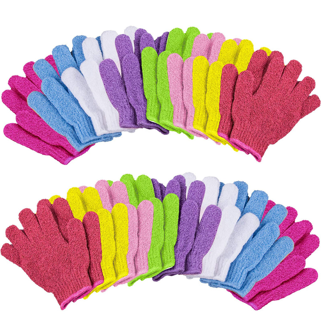 Duufin 16 Pairs Exfoliating Gloves Body Scrubber Bath Gloves Scrubbing Glove for Shower, Spa, Massage, Body Scrubs and Dead Skin Cell Remover, 8 Colours - NewNest Australia