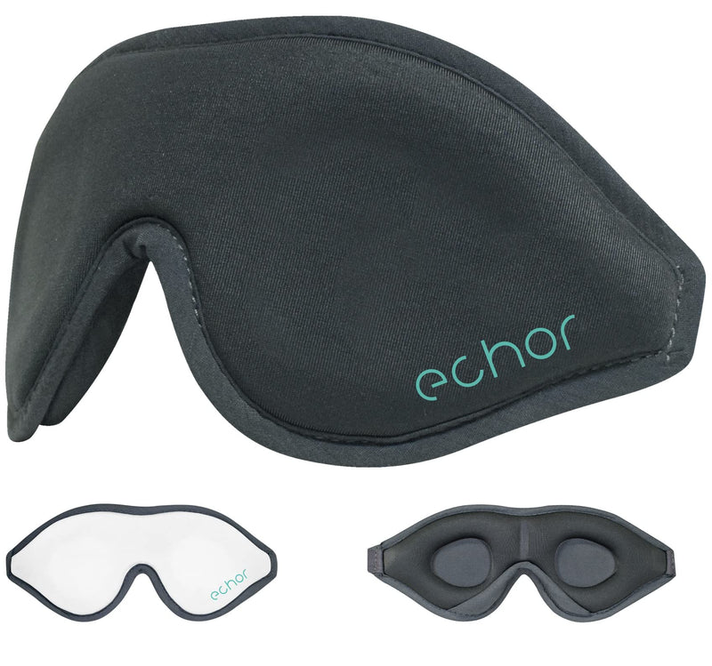 Echor Total Blackout 3D Padded Foam Comfortable Premium Soft Eye Mask/Sleep Mask with Adjustable Elastic Strap and Nose Pad for Sleep and Travel (Grey) Grey - NewNest Australia