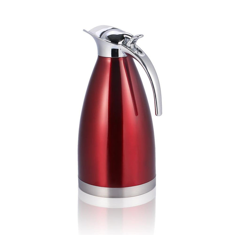 Coffee Pot,Stainless Steel Coffee Tea Pot Double Wall Vacuum Insulated Thermo Jug Hot Water Bottle(2L-Red) 2L Red - NewNest Australia