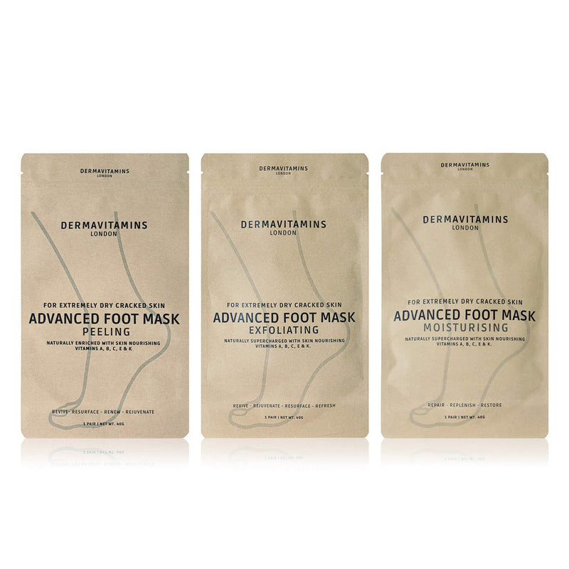 Dermavitamins Advanced Foot Mask Bag - Repairs Dry Feet (3 Pack) 3 Pack - NewNest Australia