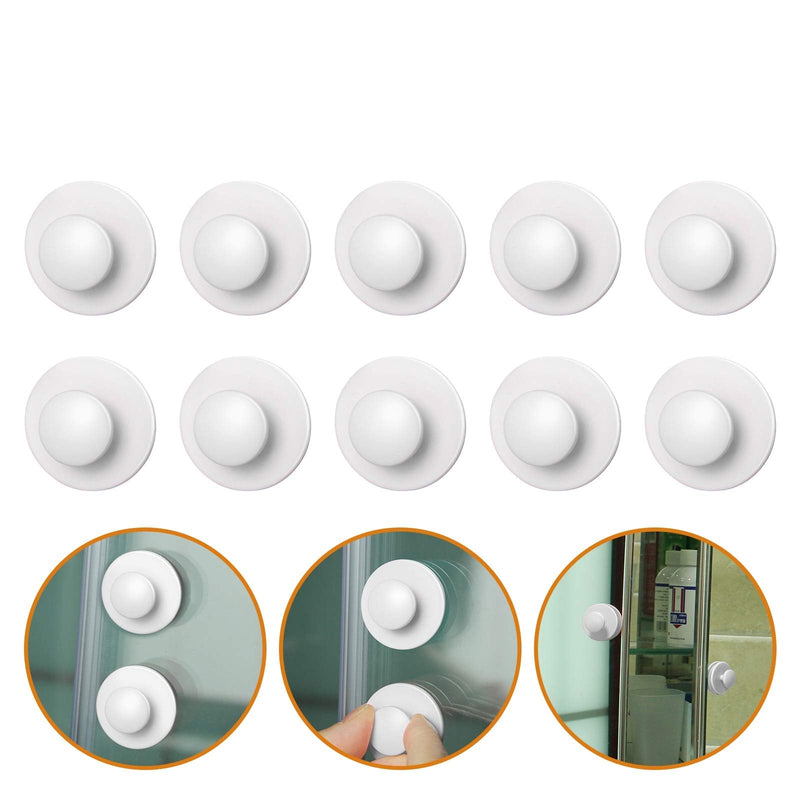 MOROBOR Self-Adhesive Handles,20pcs Plastic Round Drawer Knobs Instant Cabinet Handle Stick-on Handles Cupboard Knobs Without Drill Handle for Kitchen Bathroom Mirror Doors(White) White - NewNest Australia