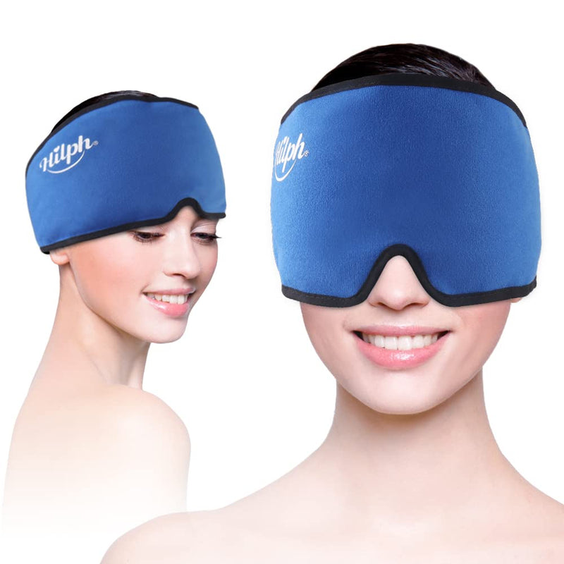 Hilph®Migraine Relief Head Ice Pack for Headache, Reusable Cold Therapy Headache Relief Ice Cap & Ice Hat for Migraine, Sinus & Tension Headaches, Puffy Eyes (Blue) A-Blue - NewNest Australia