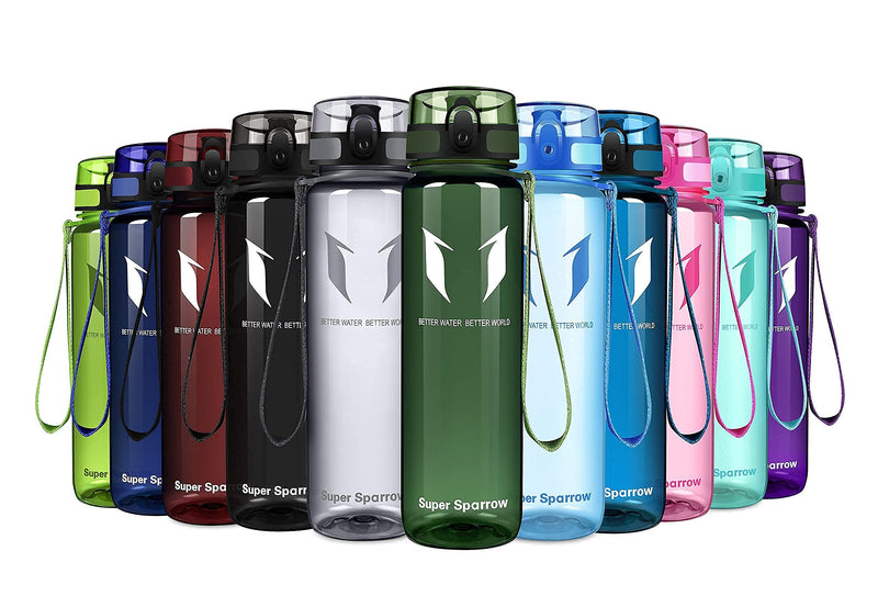 Super Sparrow Sports Water Bottle - 350ml & 500ml & 750ml & 1000ml - Non-Toxic BPA Free & Eco-Friendly Tritan Co-Polyester Plastic Bright-sage 750ml-25oz - NewNest Australia