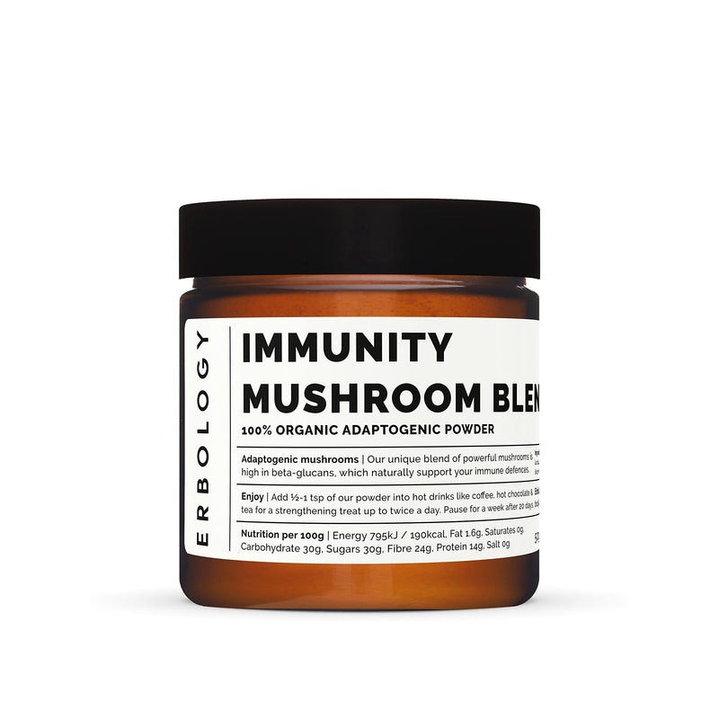 100% Organic Immunity Mushroom Comlpex 50g - High in Beta-glucans - Reishi, Cordyceps, Lion's Mane - Small Batch - Sustainably Grown in Europe - Vegan - Non-GMO - No Added Fillers - NewNest Australia