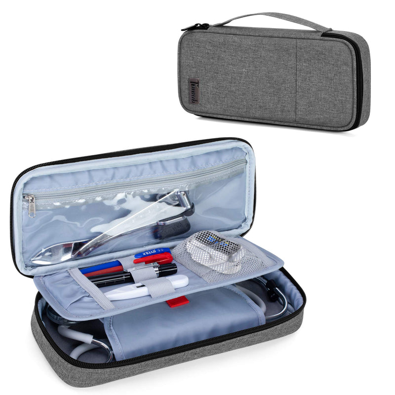 Trunab Stethoscope Case with Inner Divider, Stethoscope Carrying Case Compatible with 3M Littmann/MDF/ADC and Extra Accessories for Nurses, Pediatric Doctor or Medical Students, Grey - Patented Design - NewNest Australia