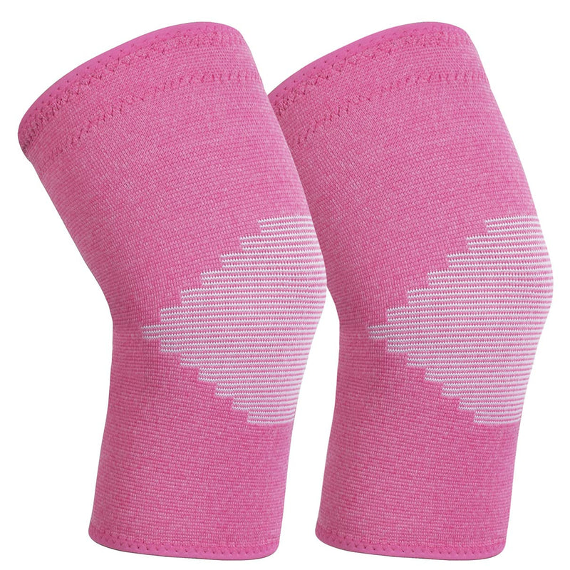 Goosehill Knee Supports 2Pack, Compression Breathable Knee Support Brace, Non-Slip Joint Protection Knee Support for Men & Women, Knee Brace Support for Running, Sports, Knee Pain Relief Pink S - NewNest Australia