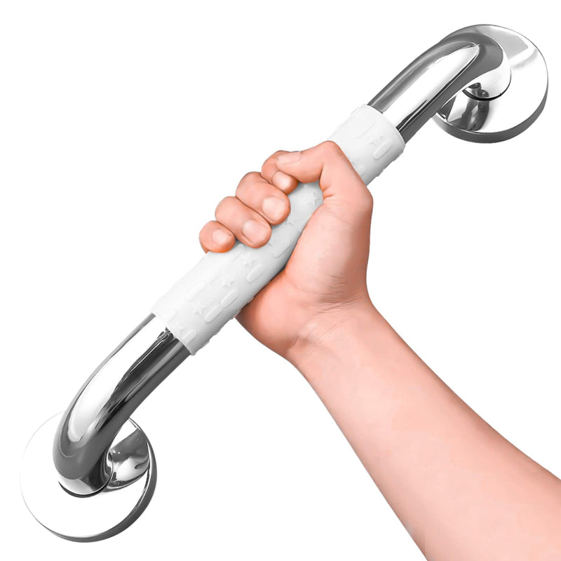 Bath Safety Grab Rail White, 12 Inch Stainless Steel, Anti-Slip Shower Handles for Elderly, Grab Bar with Ridges, for Towel Rail, Disabled, Injured, or Post-Op, Bathroom Safety Aid - NewNest Australia