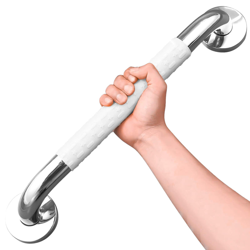 Bath Safety Grab Rail White, 20 Inch Stainless Steel Anti-Slip Shower Handles for Elderly, Grab Bar with Ridges, for Towel Rail, Disabled, Injured, or Post-Op, Bathroom Safety Aid - NewNest Australia