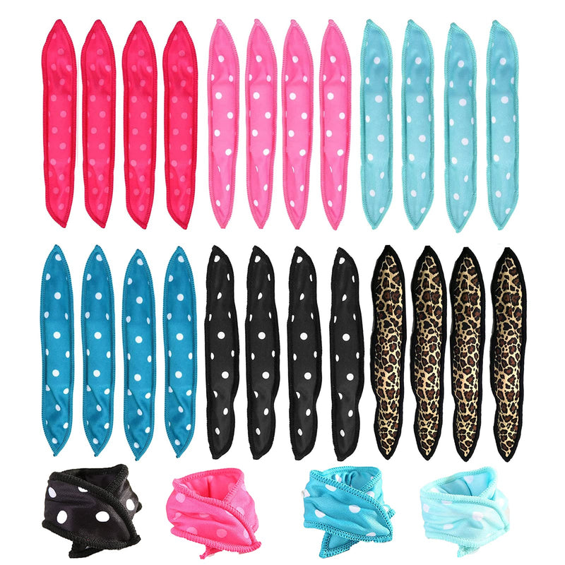 24Pcs Hair Curlers No Heat, Alldo Hair Curlers Rollers Sponge Rollers Wave Formers Hair Rollers for Long Short Sleep in Rollers Curlers DIY Hair Tools Pillow Soft Curls (6 Color*4 Pcs) - NewNest Australia