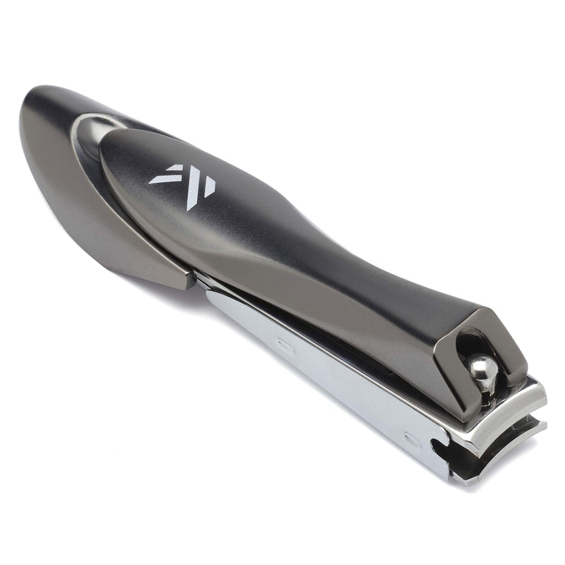 KLIPP Nail Clippers with Catcher – Heavy Duty Stainless Steel Fingernail and Toe Nail Cutter with Curved Surgical Blades and Built-In Nail File – Ergonomic Handle with Wide Jaws for Thick Nails - NewNest Australia