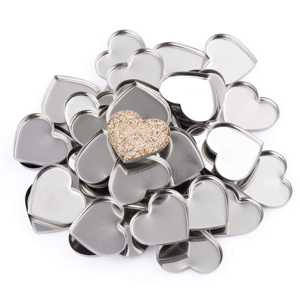 Allwon 56 Pack Empty Heart Shape Metal Pans for Eyeshadow Palette Magnetic Makeup Palette - NewNest Australia