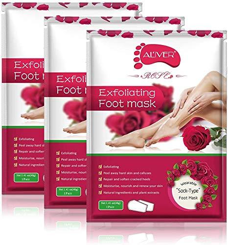 Foot Peel Mask 3 Pack, Baby foot Mask Remove Dead and Dry Skin Callus & Get Smooth Baby Feet Moisturizing Foot Mask Peel Exfoliating Foot Treatment for Men and Women(Rose) - NewNest Australia