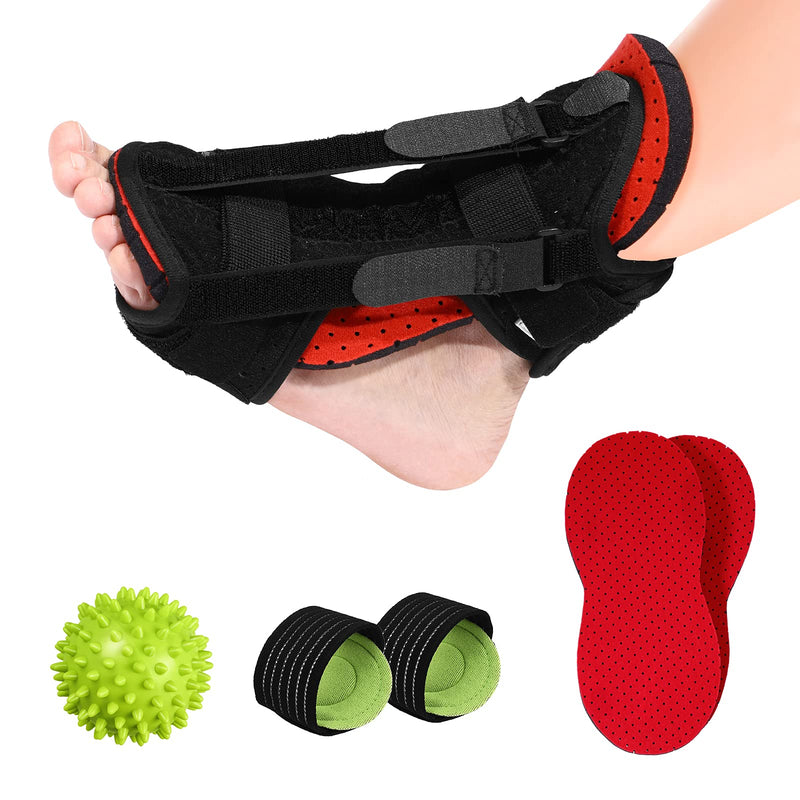 Healifty Plantar Fasciitis Night Splint Kit Adjustable Foot Drop Orthotic Brace with 2 Foot Pads 1 Massage Ball Foot Support Effective Relief from Plantar Tendonitis Pain Heel Arch Foot Pain - NewNest Australia