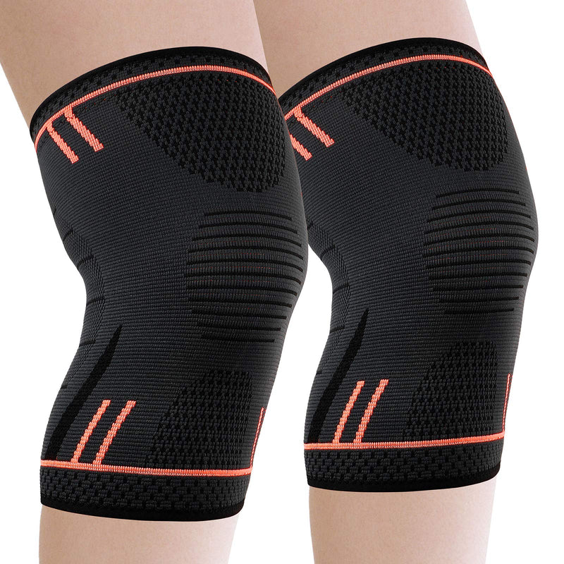 Molsdon Knee Support Brace 2 Pack, Compression Knee Sleeves for Arthritis Pain Relief, Joint Pain, Tendonitis, Meniscus Tear, ACL, MCL, Running, Sports, Squats, Men & Women M (Pack of 2) - NewNest Australia