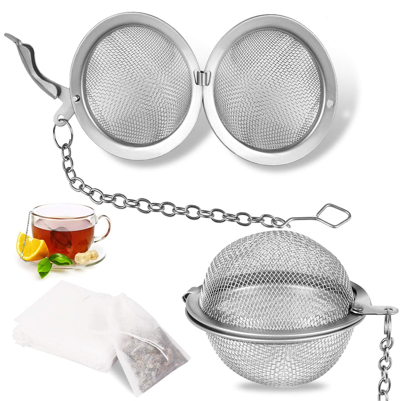 Tea Strainer - SOOKIN 2 PCS Tea Filter Tea Infuser Tea Ball Infuser Stainless Steel, 20 PCS Disposable Tea Filter Bags - for Loose Leaf Tea and Spices & Seasonings - NewNest Australia