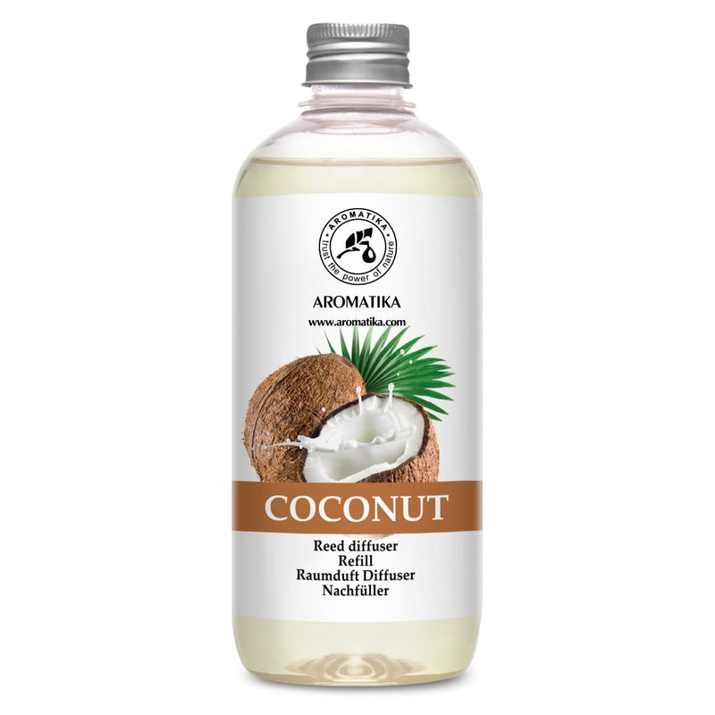 Coconut Diffuser Refill 500ml - Fresh Calming & Long Lasting Home Fragrance - Nice Scent for Aromatherapy - Good Gift - Exotic Scents - Reed Diffusers Refills w/Rattan Sticks - Scented Room Oil - NewNest Australia