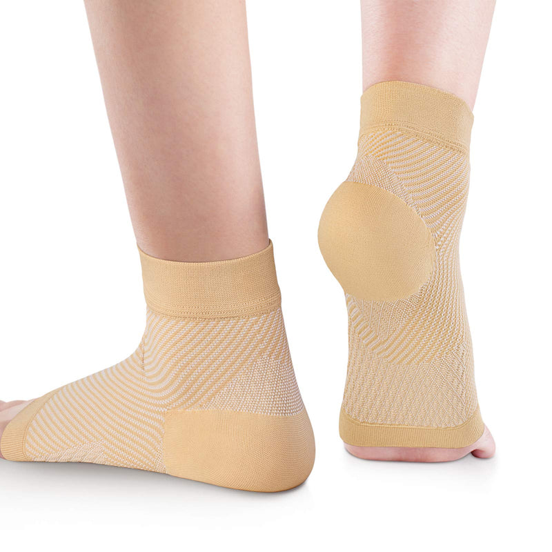 Plantar Fasciitis Foot Support Socks, Goosehill Ankle Support Compression Socks Foot Sleeves for Ankle, Aching Feet and Heel Pain Relief, for Both Left and Right Foot S (Pack of 1) Nude - NewNest Australia