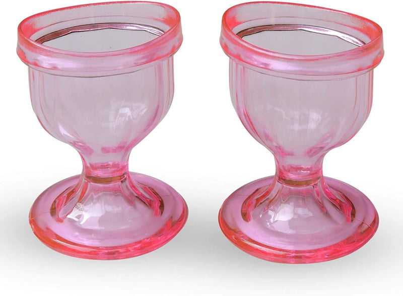 Pink Colored Eye Wash Cups for Effective Eye Cleansing - Eye Shaped Rim, Snug Fit (Set 2 Pcs.) - NewNest Australia