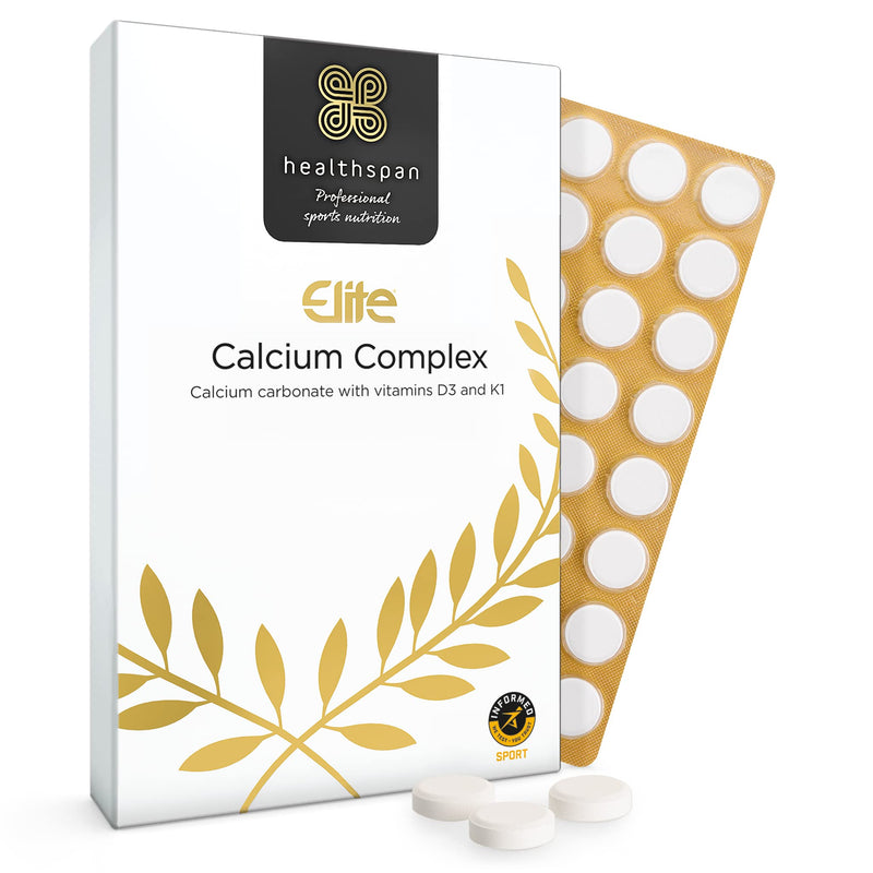 Healthspan Elite Calcium Complex 1,200mg | 120 Tablets | All Blacks Official Partner | Added Vitamin D3 and Vitamin K1 | Bone Health | Vanilla Chewable Tablets | Informed Sport Accredited | Vegetarian - NewNest Australia