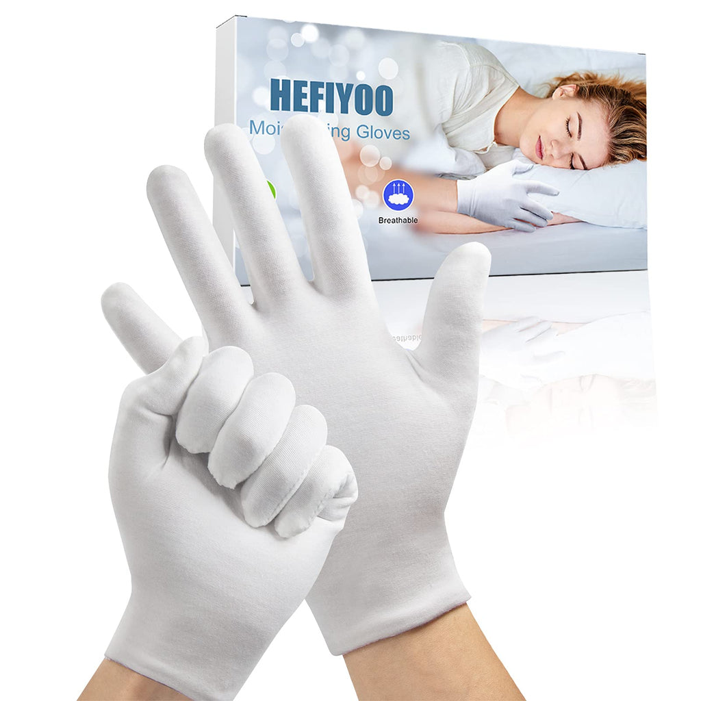 4 Pair Moisturising Gloves,Cotton Gloves for Eczema & Dry Hands,Stretchable Washable White Gloves(Medium Size) - NewNest Australia