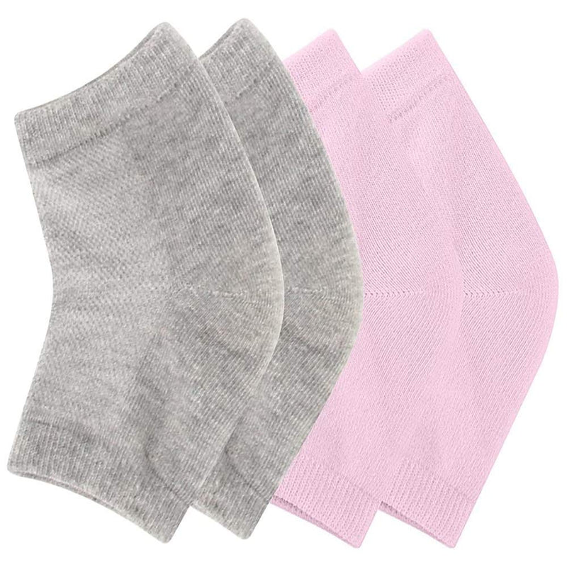 2 Pairs Moisturizing Heel Socks Anti Cracking Moisturizing Socks for Health Beauty Spa (Pink and Gray) - NewNest Australia