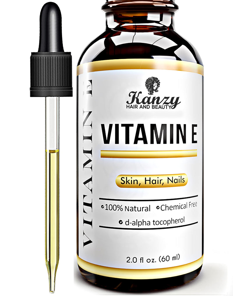 Kanzy Vitamin E Oil for Face & Skin 100% Naturally Sourced Plant-Based Organic Pure Vitamin E Oil for Hair d-Alpha-tocopherol Body Oil for Women & Men, Strengthens & Moisturizes Nails 60ml Body Oil - NewNest Australia