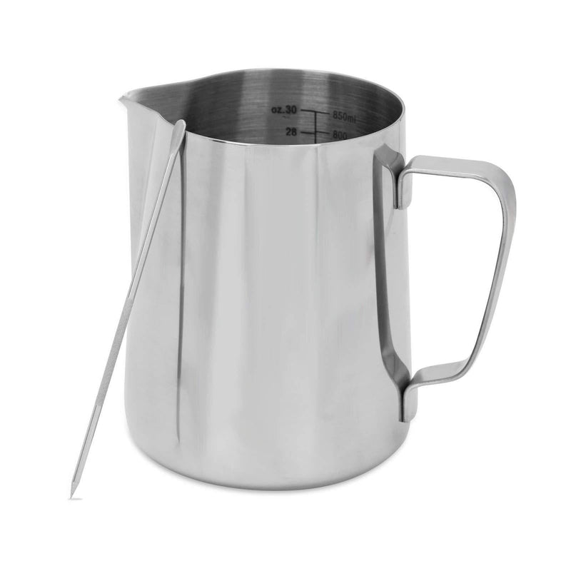 Xpork Milk Froth Pot 900ml/30oz Stainless Steel Milk Pitcher Cup Barista Milk Jug Latte Milk Frothing Pitcher with Art Pen for Making Latte Cappuccino Mocha Coffee - NewNest Australia