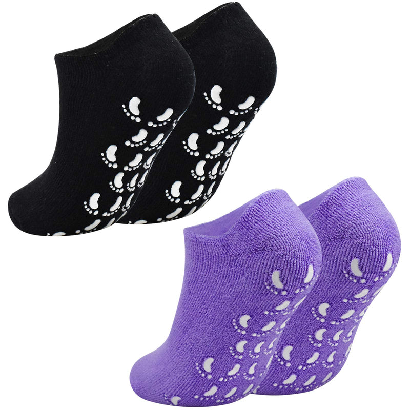 Jinlaili 2 Pairs Soft Moisturizing Gel Socks for Women, Moisturizing Socks with Spa Gel for Moisturizing Vitamin and Essential Oils Infused, Gel Socks for Repair Dry Cracked Skins Softens Feet (B) B - NewNest Australia