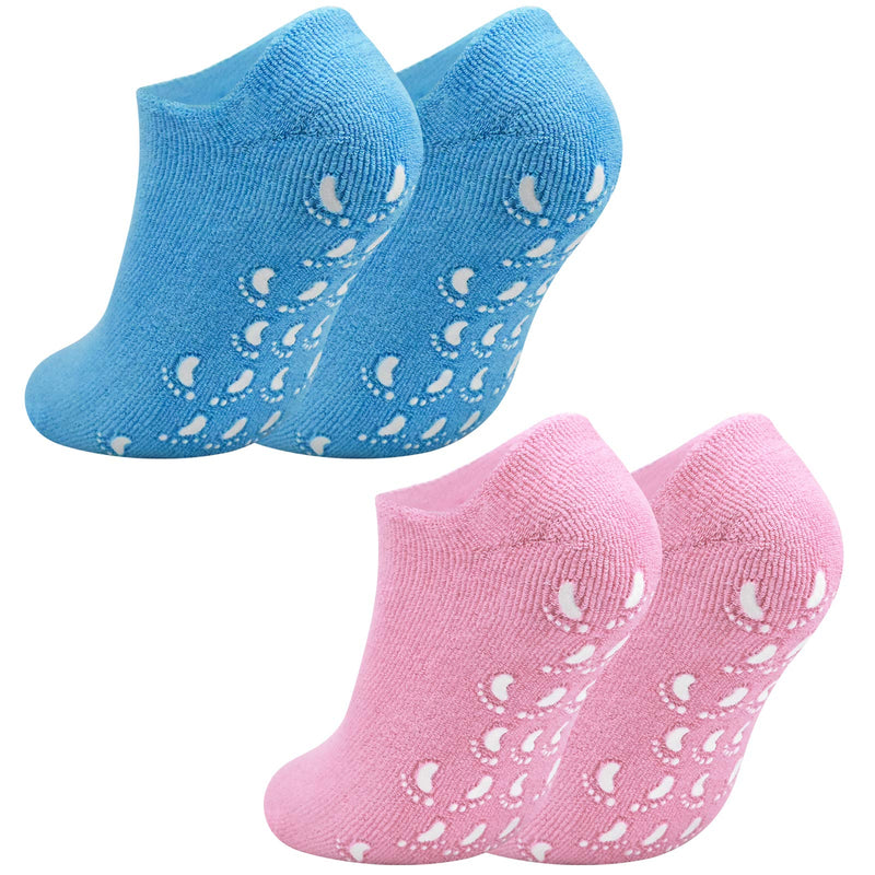 Jinlaili 2 Pairs Soft Moisturizing Gel Socks for Women, Moisturizing Socks with Spa Gel for Moisturizing Vitamin and Essential Oils Infused, Gel Socks for Repair Dry Cracked Skins Softens Feet (A) A - NewNest Australia