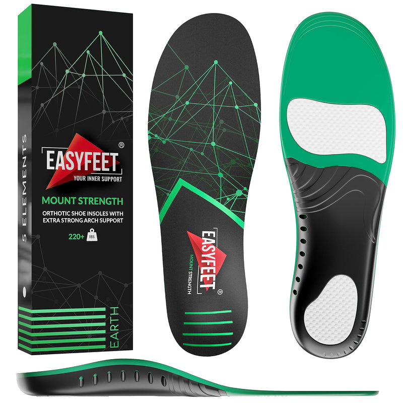 {New 2022} 220+ lbs Plantar Fasciitis Strong Arch Support Insoles Inserts Men Women - Flat Feet - Orthotic Insoles High Arch for Arch Pain - Work Boot Shoe Insole - Heavy Duty Support Pain Relief Black (S) 6-7.5 - NewNest Australia