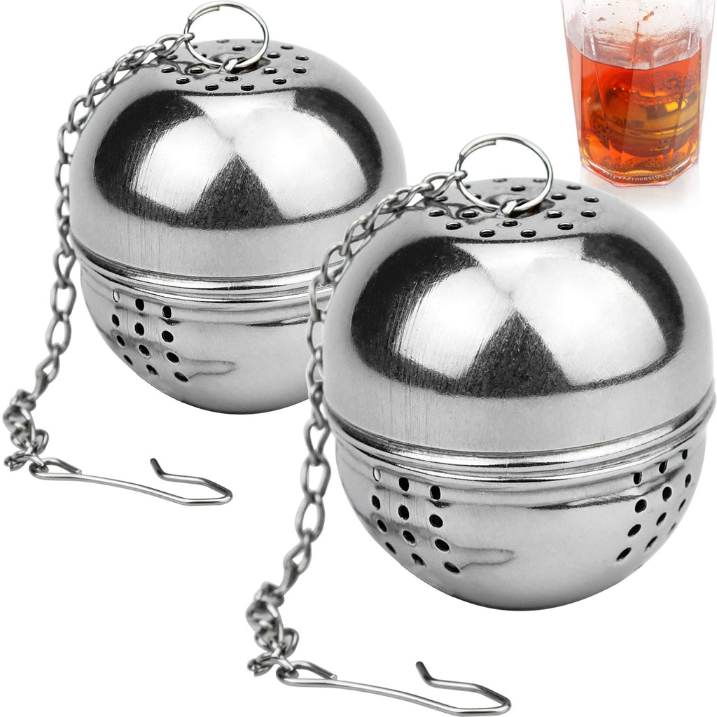 Winfred 2 Pack Tea Strainer, Loose Tea Infuser Stainless Steel Tea Ball Infuser,Premium Tea Filter Tea Interval Diffuser with Extended Chain for Loose Leaf Tea and Spices & Seasonings (4cm) - NewNest Australia