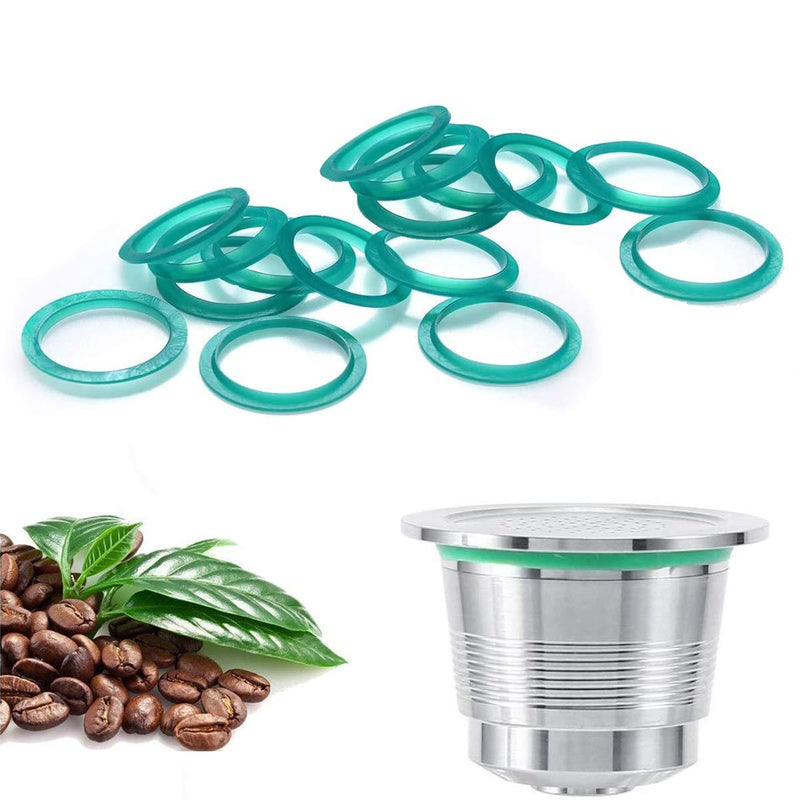 CHENKEE Seal Filter Replacement Ring 40 pcs Silicone Reusable Coffee Capsules Rubber O-Ring Gasket Sealing Repair Seal Green Color for Refillable Reusable Coffee Capsules Pods - NewNest Australia