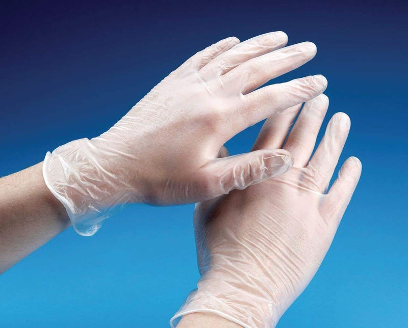 BOX OF 100 Strong Quality CLEAR Vinyl Powder Free LARGE Gloves | Latex Free Food Safe | Medical Examination Gloves | Ambidextrous PERFECT for Everyday Use AQL 1.5 EN455 CLASS 1 - NewNest Australia