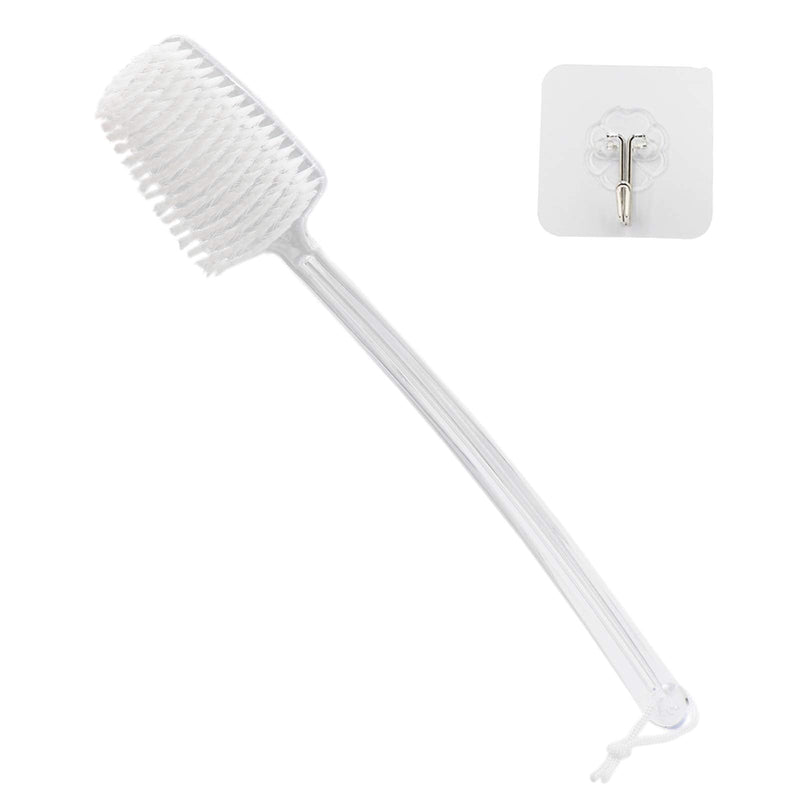 Mczcent Body Brush Dry Brushing Back Scrubber with Curved Plastic Long Handle Bath Shower Brush Dry Skin Exfoliating Cellulite Brush for men and women(Transparent Handle), XL - NewNest Australia