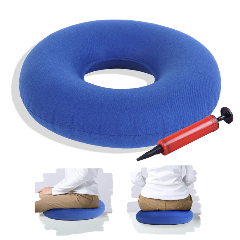 TUAKIMCE Donut Cushion Prostate Seat Doughnuts, Portable Donut Cushion for Pressure Relief, Pressure Cushion for Hemorrhoids, Prostate, Post Natal, Surgery, Pressure Sores- Air Pump Included (Blue) Blue - NewNest Australia