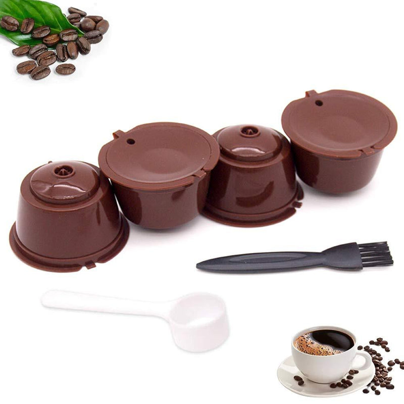 Refillable Coffee Capsules Pods,Reusable Coffee Capsules Filter Cups Pods with Spoon and Cleaning Brush,Filter Pod Cups for Ground Coffee,Filter Coffee - NewNest Australia