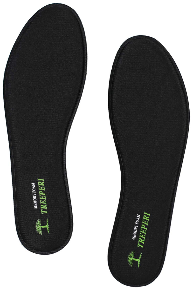 TREEPERI Memory Foam Insoles for Men and Women, Comfort Shoe Inserts, Cushioning Shoe Insoles for Sports Shoes, Trainers, Sneakers, Walking Boots, Work Shoes (1 Pair) 8 Men-black[1 Pair] - NewNest Australia