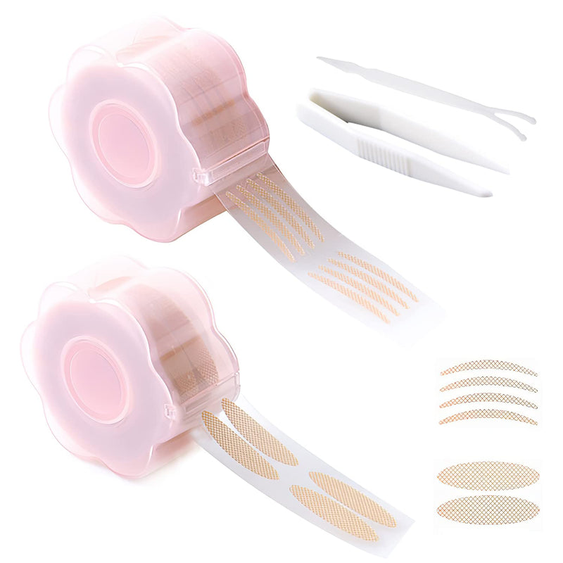 1200 Pcs Eyelid Tape, Invisible Double Eyelid Lift Strips Instant Eyelid Stickers, Self-Adhesive Eye Tapes Fiber for Hooded Droopy Uneven Mono-eyelids, Big Eye Tools with Fork Rods & Tweezers - NewNest Australia