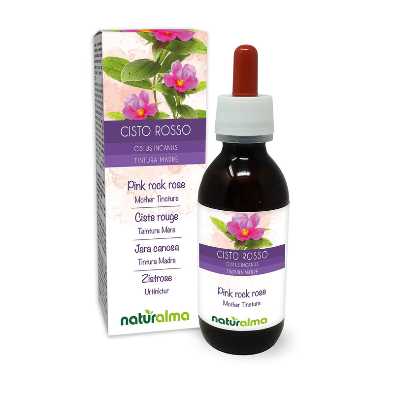 Pink Rock Rose (Cistus incanus) herb Alcohol-Free Mother Tincture Naturalma | Liquid Extract Drops 120 ml | Food Supplement | Vegan 120 ml (Pack of 1) - NewNest Australia