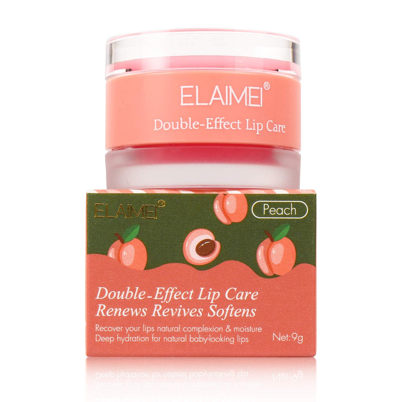 Double Effect Lip Sleeping Mask, Lip Mask & Lip Scrub Intensive Lip Repair Treatment, Lip Moisturizer for Lip Care Lip Primer Sleeping Lip Balm with Collagen Peptide peach - NewNest Australia