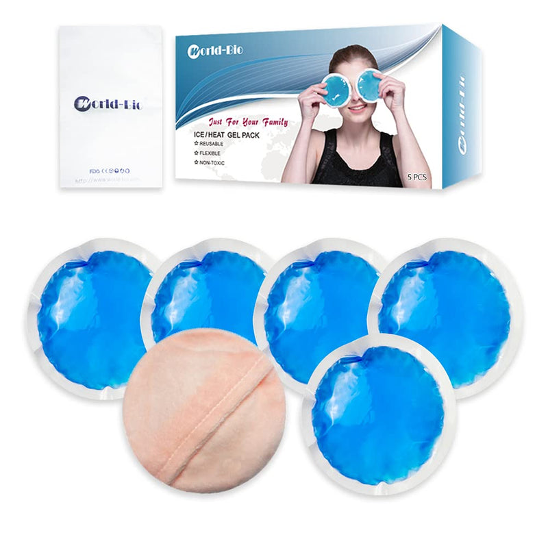 Small Gel Ice Packs 5 Pcs Flexible Reusable Cooling Pad w/ Cloth Backing Heat or Ice Therapy Hot Cold Pack for Tired Eyes, Breastfeeding, Wisdom Teeth, Kids Injuries, Sinus Relief, Muscle & Joint Pain 4'' x 4''-5 Packs - NewNest Australia