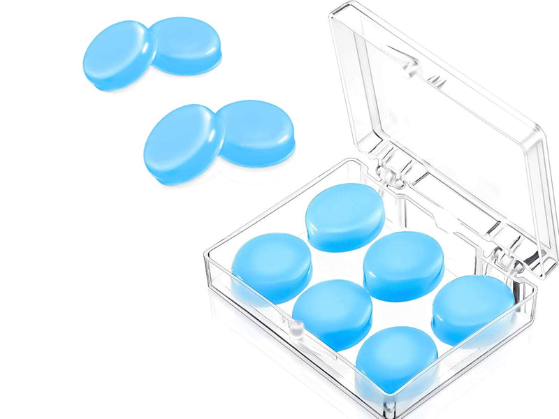 3 Pairs Silicone Earplugs Noise Cancelling Ear Plugs Soft Reusable Sleeping Ear Plugs , Great for Travel, Concerts,Work,Studying,EarPlugs for Sleeping, Shooting, Airplanes, Concerts, Mowing(Blue) - NewNest Australia