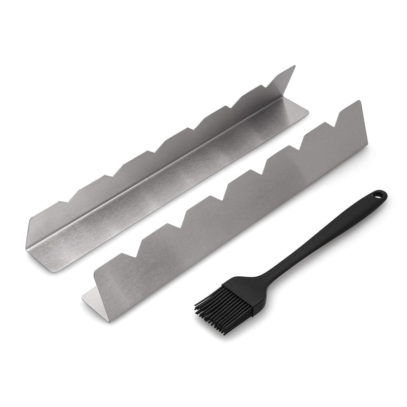 Venmark Shish Kabob Skewer Rack - Stainless Steel Elevated Holder for 6 Skewers - Prevents Skewers from Burning and Sticking to The Grill - Complete with Silicone Basting Brush - Skewers not Included - NewNest Australia